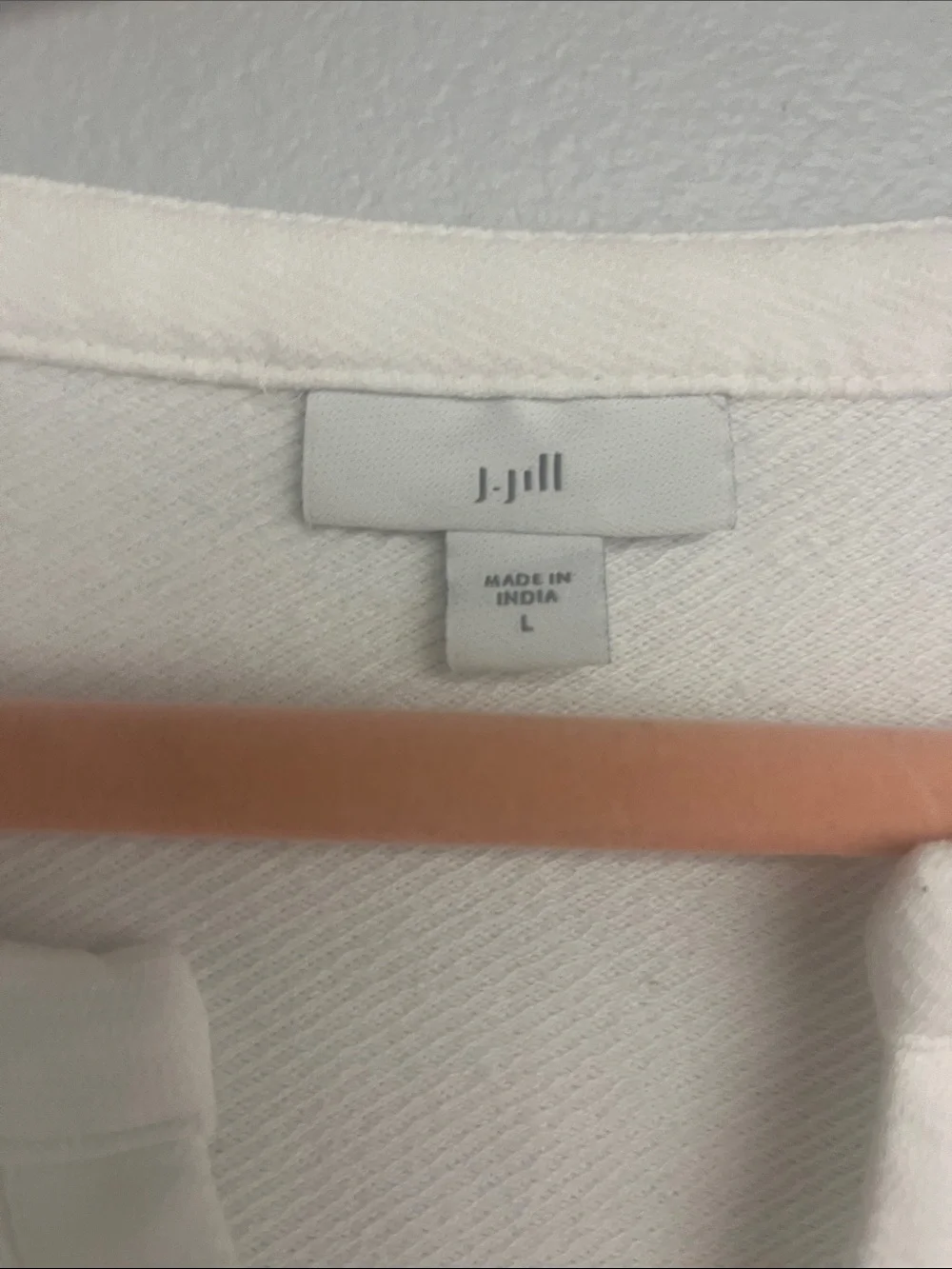 J. Jill White Short-Sleeve Split-Front Knit Top - Picture 2 of 3